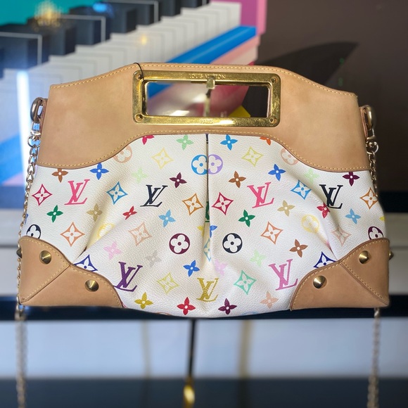 Louis Vuitton White Multi-Color Judy MM Bag - Picture 3 of 16